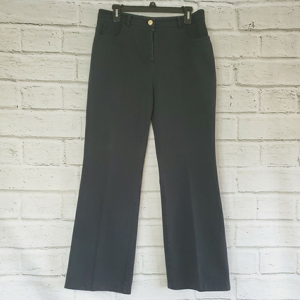 St. John Collection Black Jeans Pants Sz 10 Straight Leg Fit Solid Black
